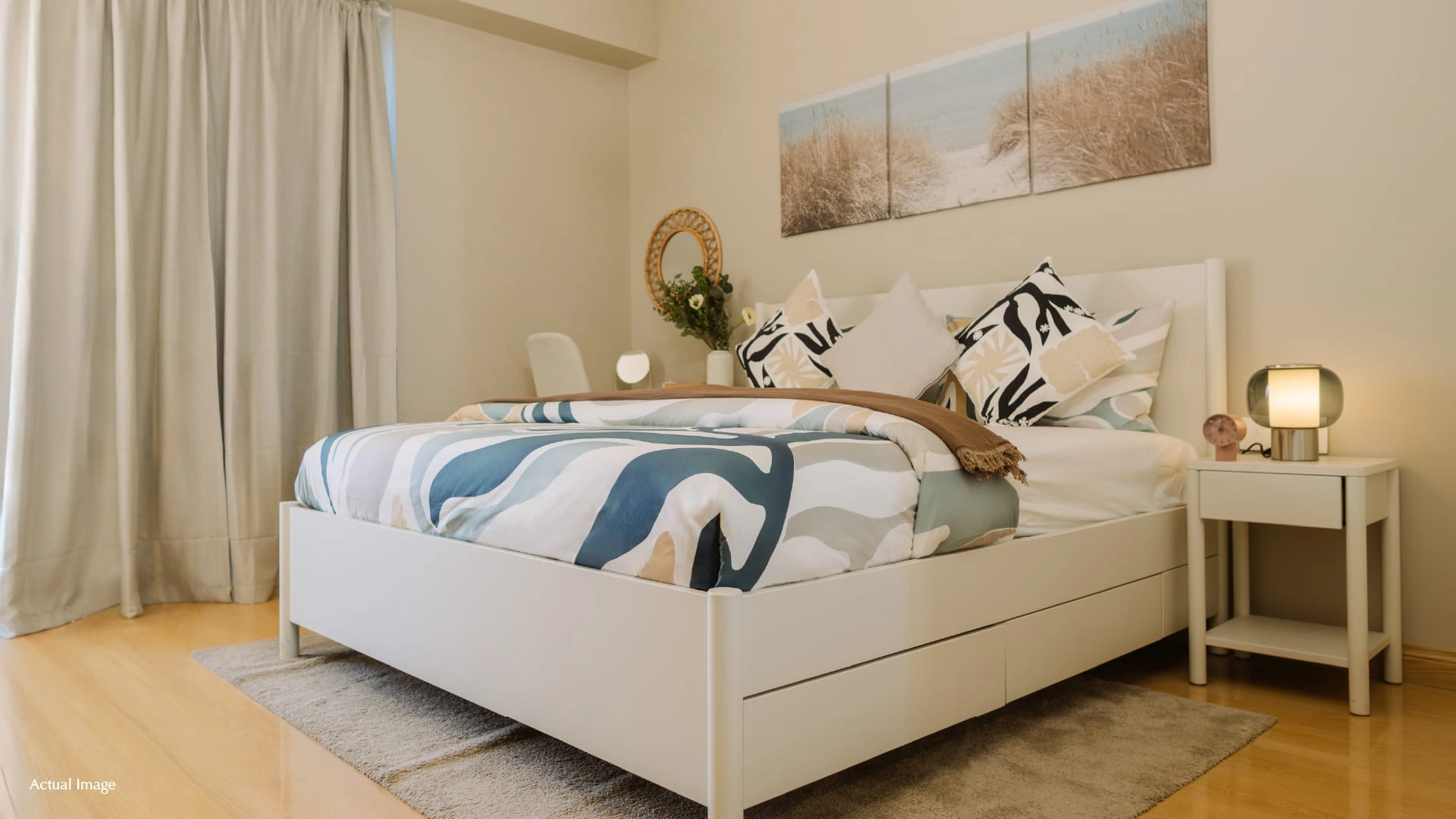 Residential flats with a spacious balcony providing scenic city views, fresh air, and an open-air experience.