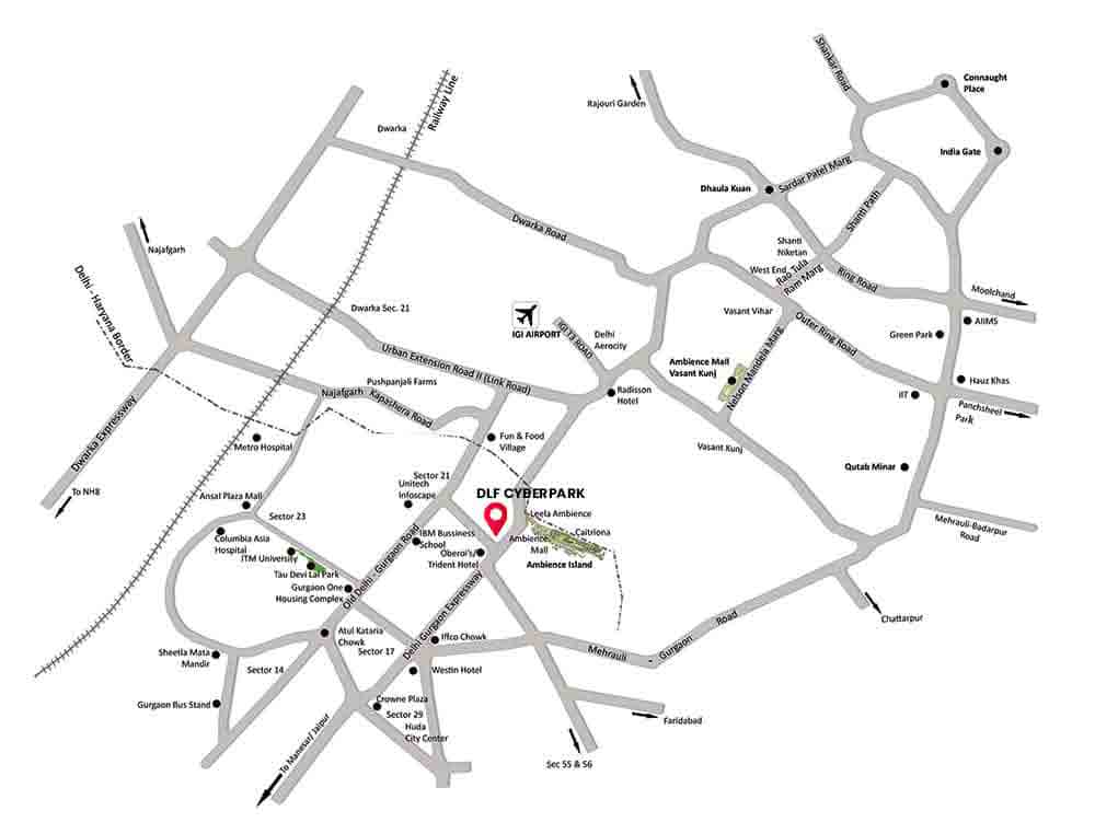 DLF Cyberpark - Office Space in Gurgaon - Locaion Map
