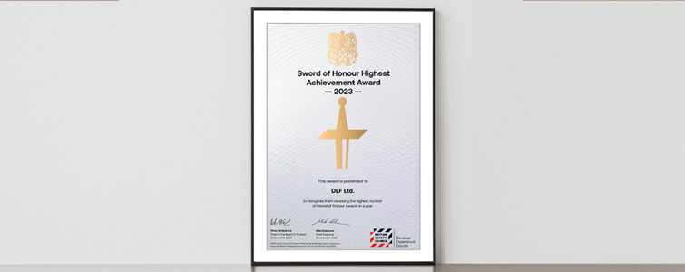 DLF Offices are awarded the highest safety award – The sword of Honour Award by the British Safety Council