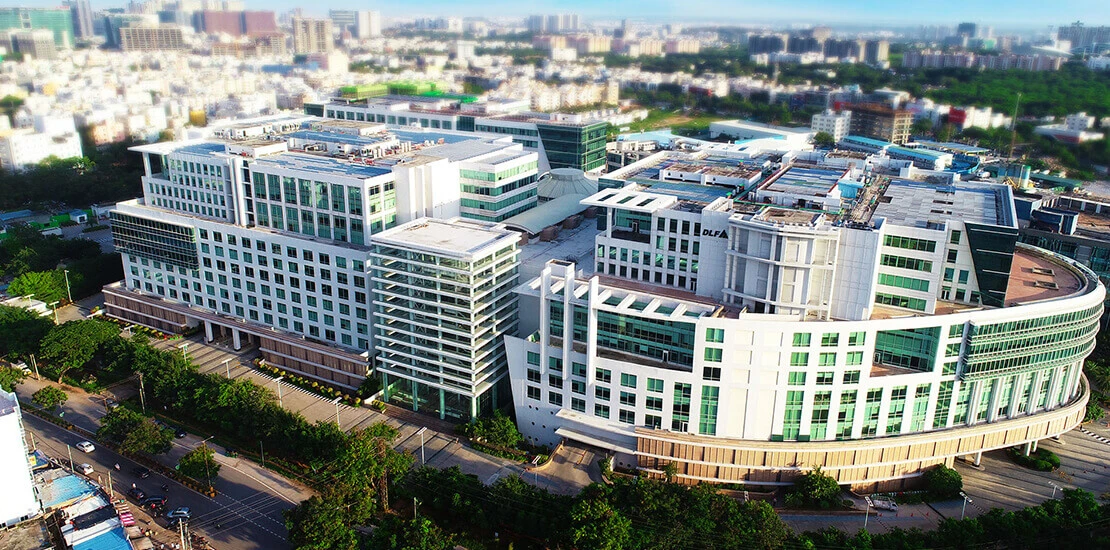 Checkout The Aerial View Of DLF Cybercity Hyderabad A Commercial Office Space For Lease.
