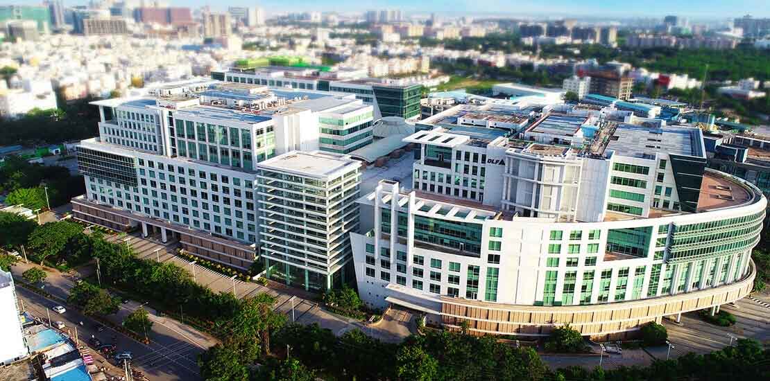 Checkout The Aerial View Of DLF Cybercity Hyderabad A Commercial Office Space For Lease.
