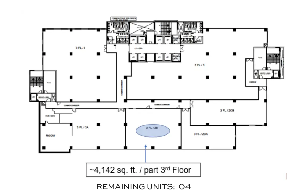 An Informative Floor Plan Detailing The Available Office Spaces And Facilities At DLF iPark, Offering A Wide Range Of Options For Businesses In Kolkata.

